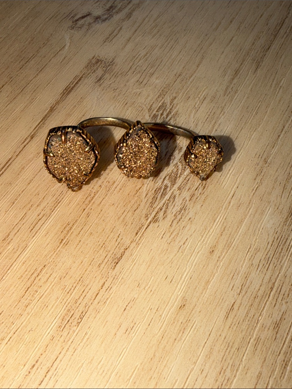 Kendra Scott Naomi Drusy Double Iridescent Ring adjustable) Retail $130